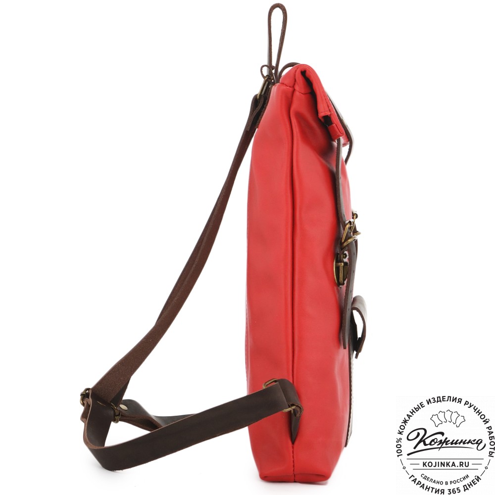 Кожаный рюкзак "Vogue" (красный) 